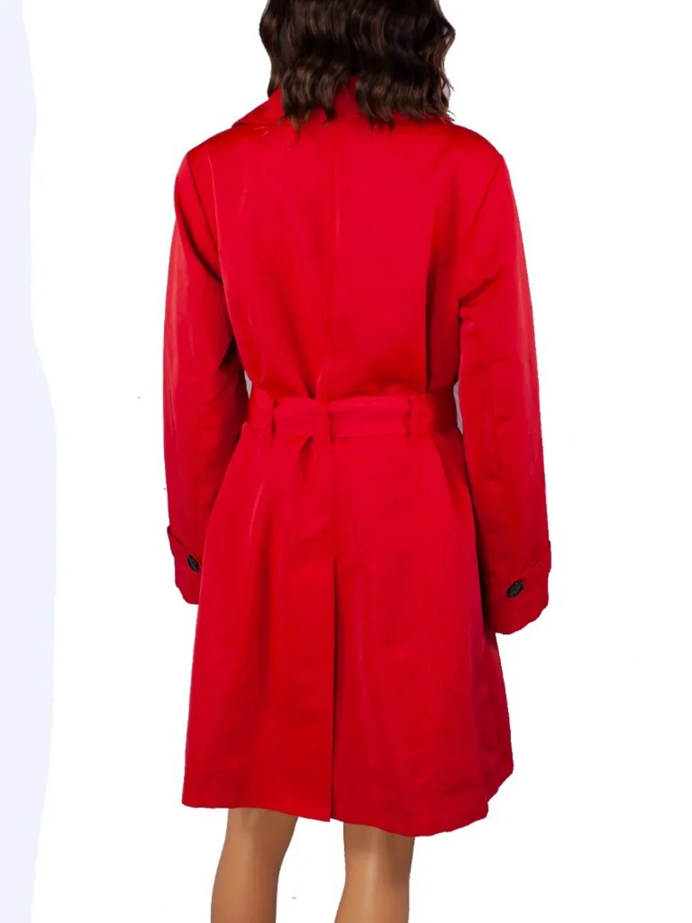 M&S UK 16 US 12 Red Trench Coat Belted Classic Jacket